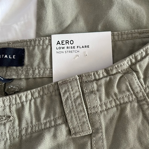 NWT - low waist, flare pants, Olive color - Picture 4 of 5